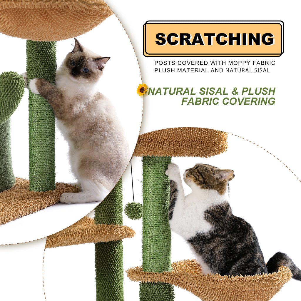 Cactus Cat Tree 97.5cm - Compact Desert-Themed Play Tower