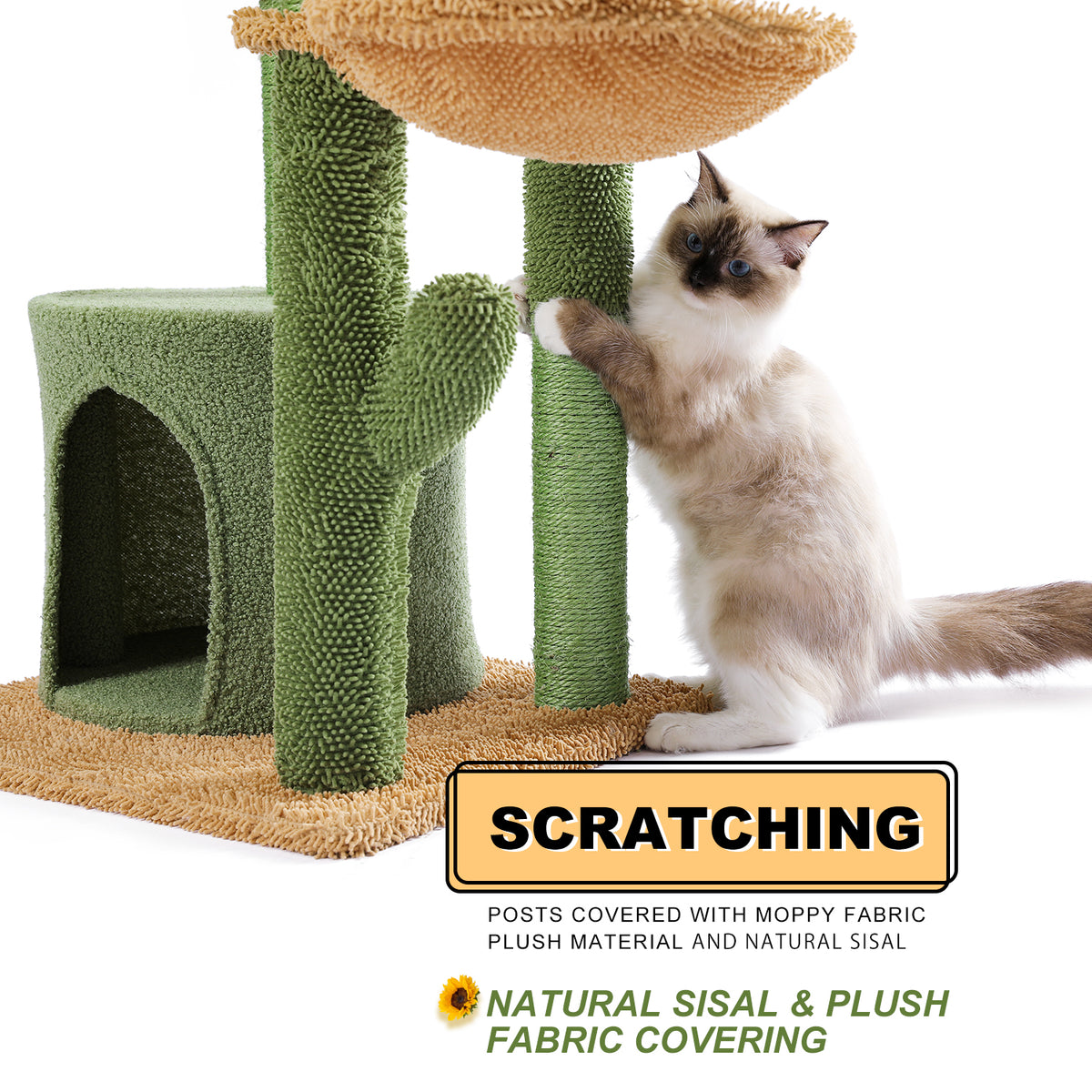 Cactus Cat Tree 97.5cm - Compact Desert-Themed Play Tower